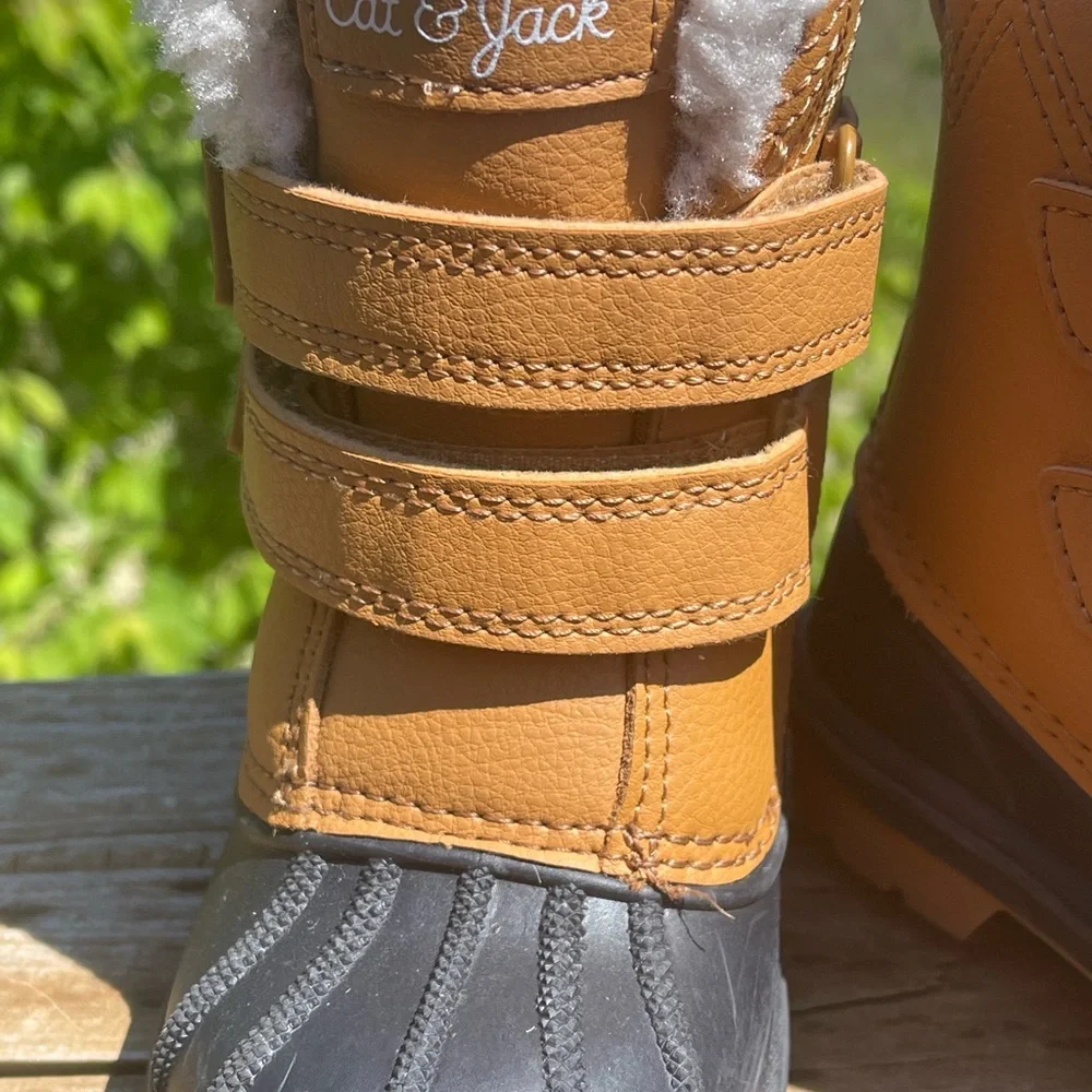 Cat & Jack Tan and Black Snow Boots